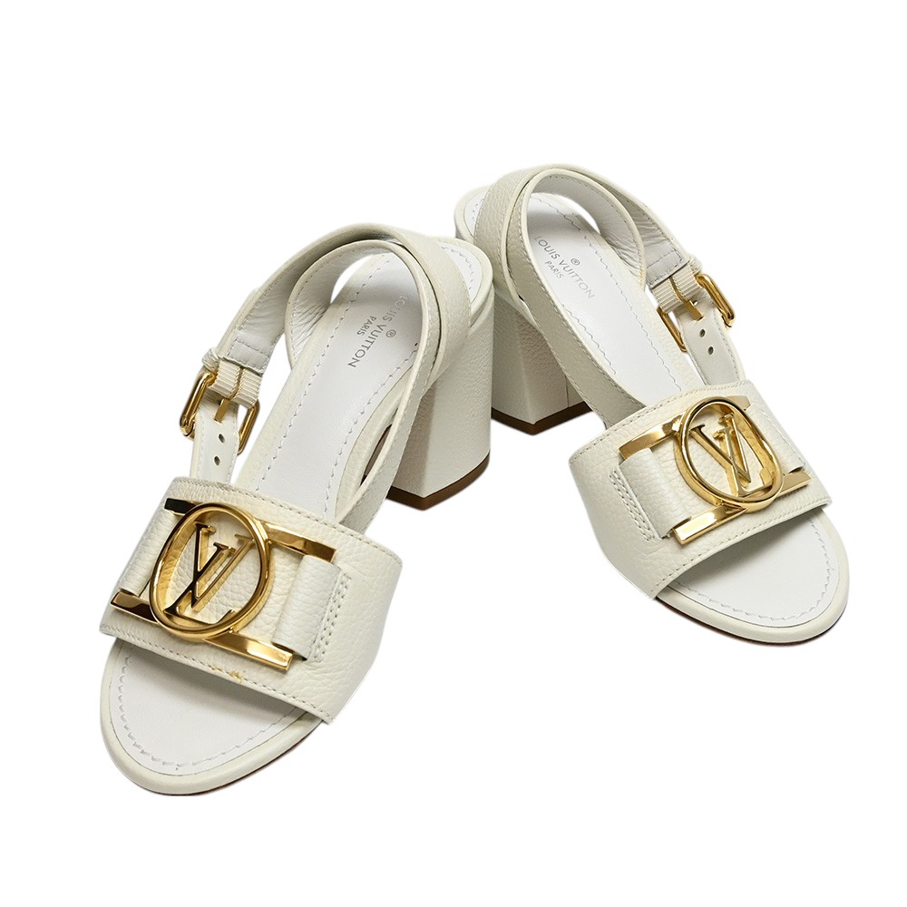 LOUISVUITTON【ルイヴィトン】MA1220ロックイットサンダルホワイトゴールド金具レザー34サイズ22.5センチレディース【中古】【松戸】