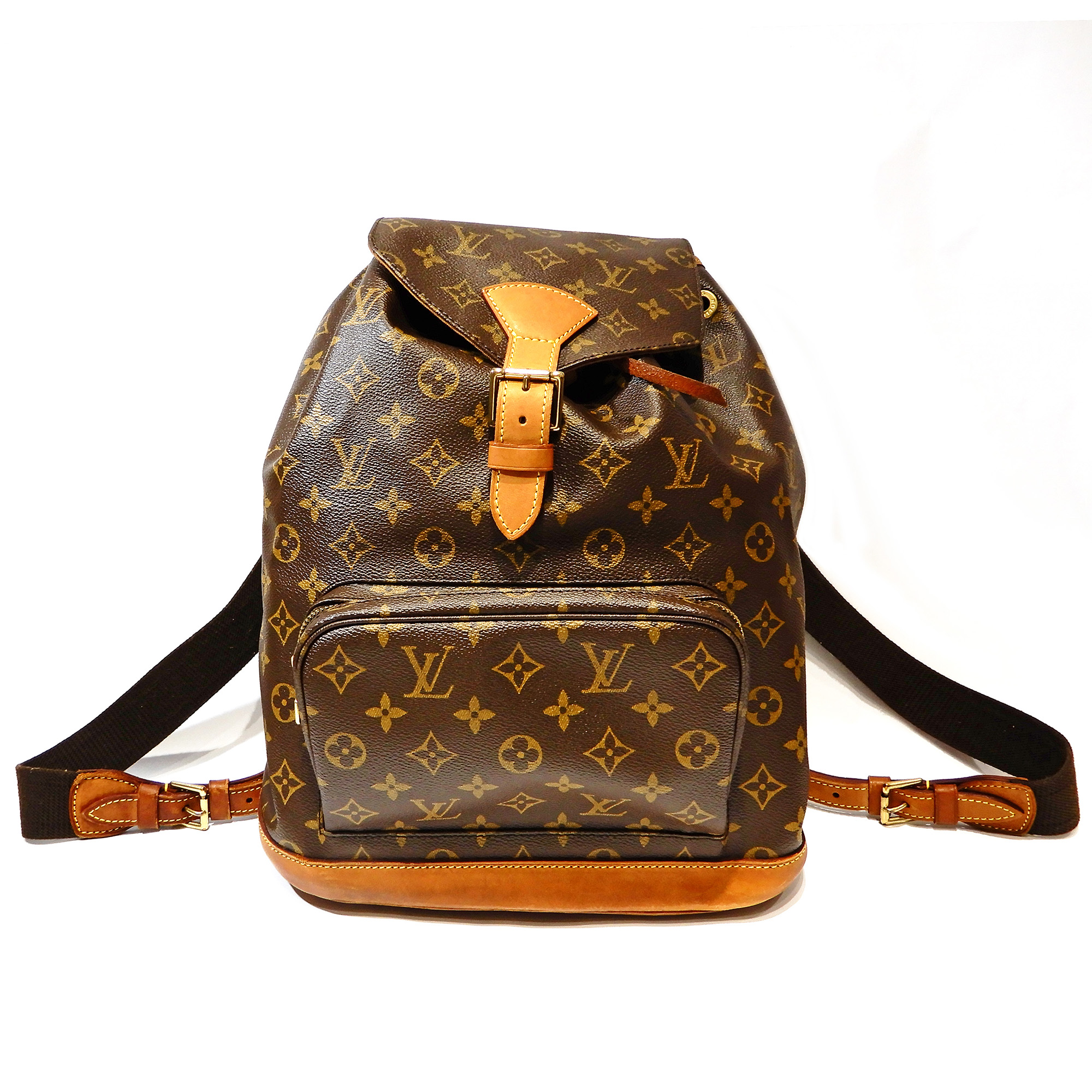LOUIS VUITTON【ルイヴィトン】 M51135 モン掏摸GM モノグラム うしろ側風呂敷き包み 背嚢 赤銅色 レディース 【中古】 【松戸店】 バッグ・小物・ブランド雑貨-バックパック・リュック-レディースバッグ