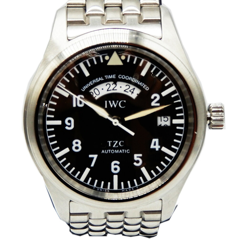 IWC【アイダブルシー】 フリーガーUTC 自動巻き時計 防水 デイト ステンレスベルト メンズ【中古】