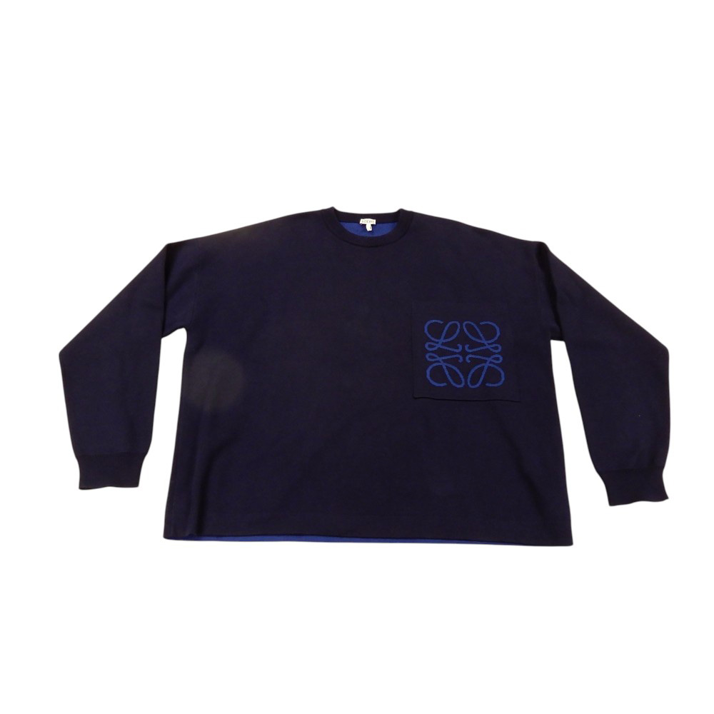 ＬＯＥＷＥ ロエベ ハートロゴ セーター ネイビー×ブルー LOEWE ロエベ ハートロゴ セーター ネイビー×ブルー LOEWE 美品