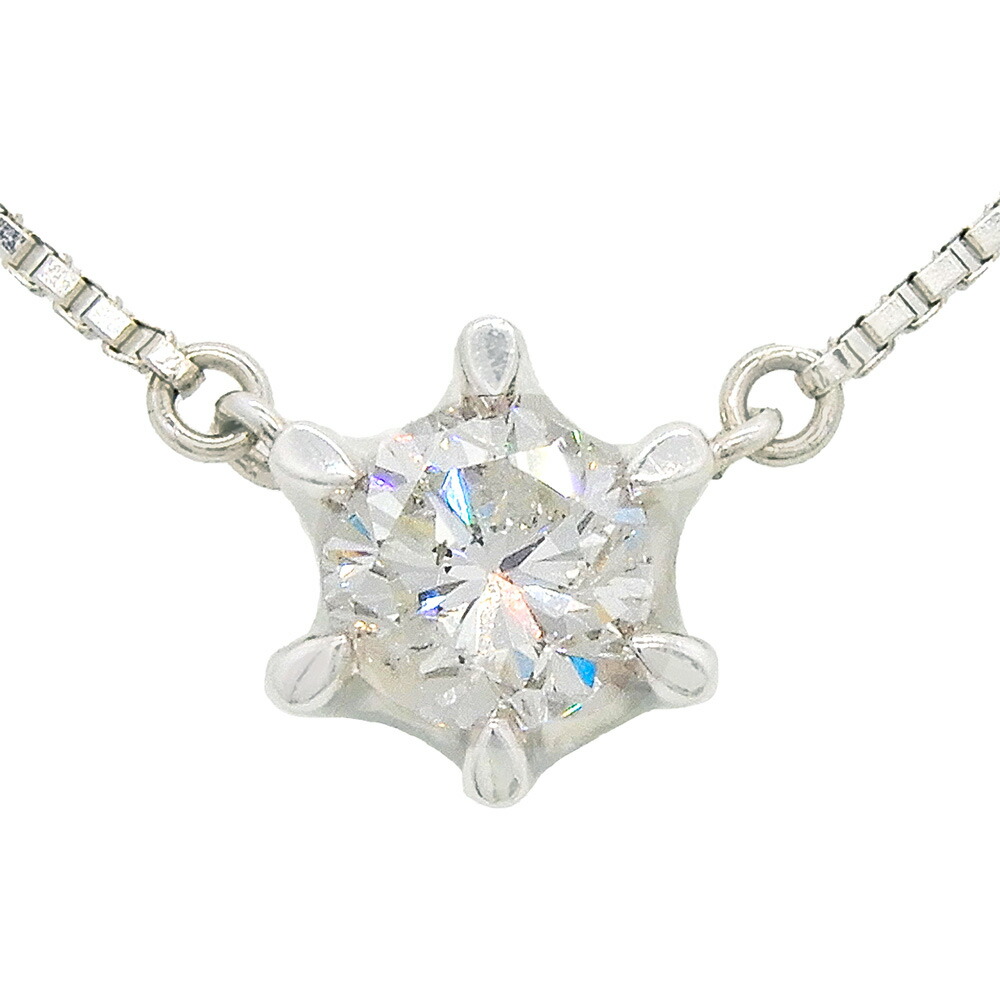ネックレス Pt850 プラチナ ダイヤ0.76ct 約5.4g レディース【中古】