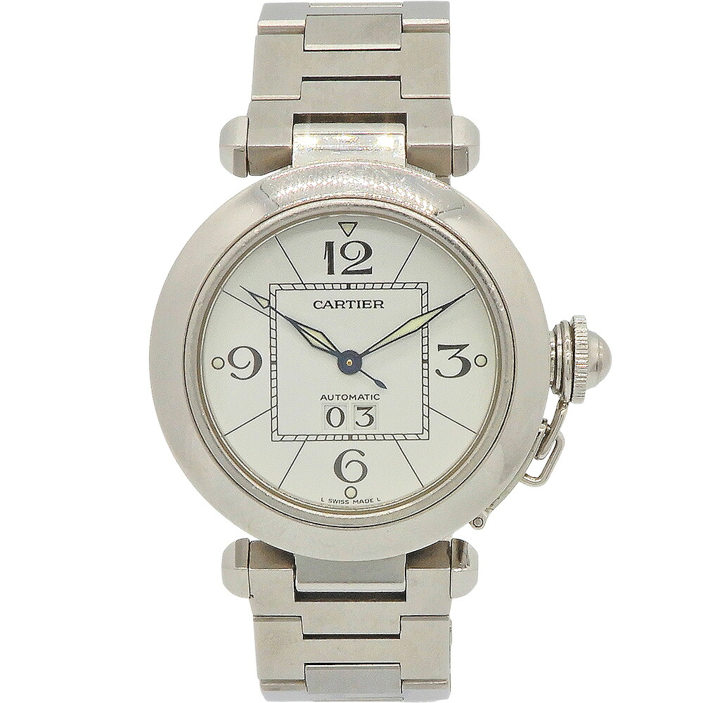 Cartier【カルティエ】パシャC W31055W7 ビッグデイト 自動巻き ステンレススチール　ホワイト文字盤 35mm 男女兼用腕時計【中古】【松戸店】