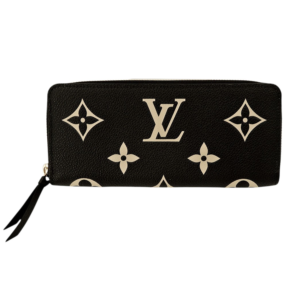 LOUISVUITTON【ルイ・ヴィトン】ポルトフォイユ・クレマンスバイカラーモノグラムアンプラントブラック2つ折り長財布【中古】【松戸店】