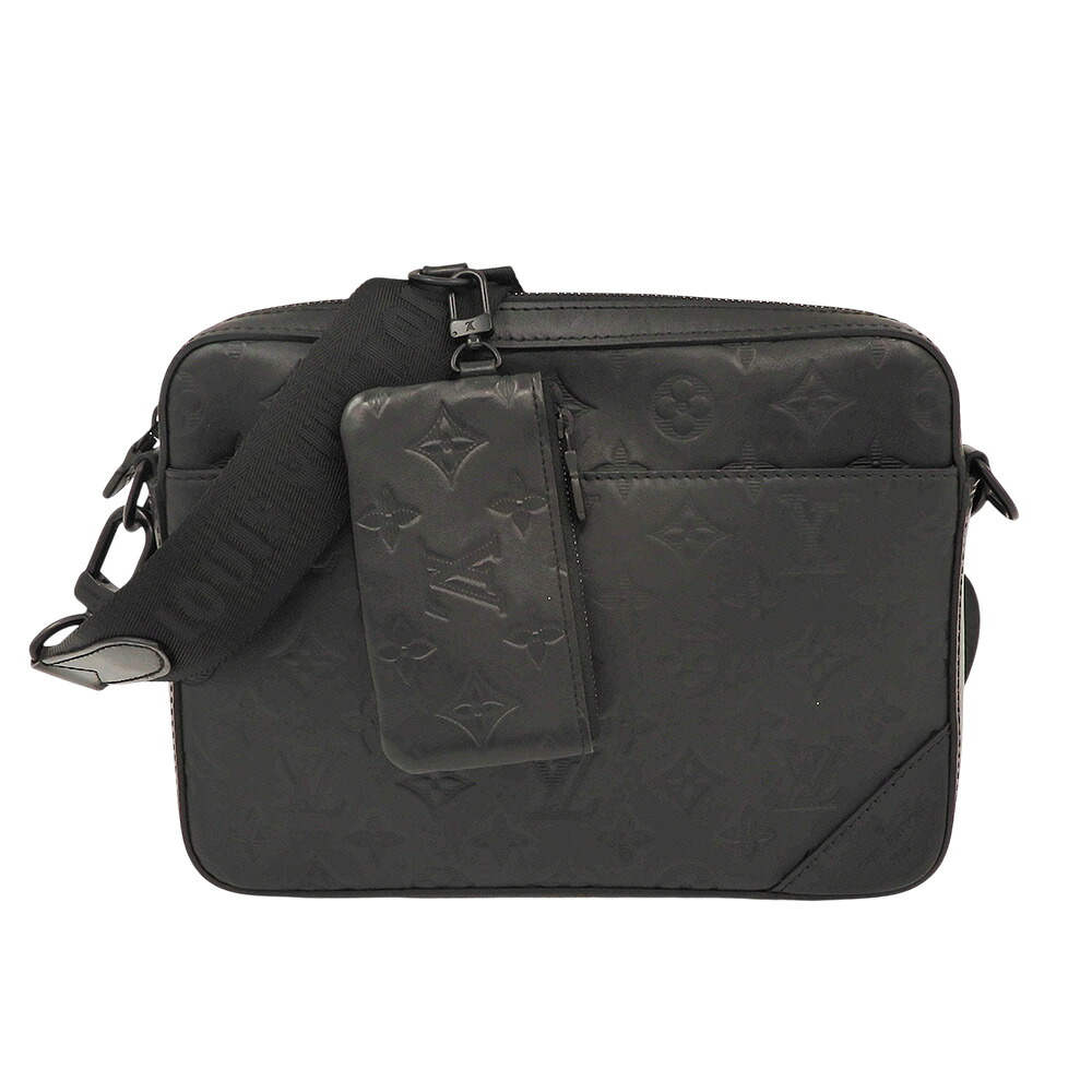 LOUISVUITTON【ルイヴィトン】デュオ・メッセンジャーM69827モノグラム・シャドウレザーノワール（ブラック）ショルダーバッグ【中古】【松戸店】