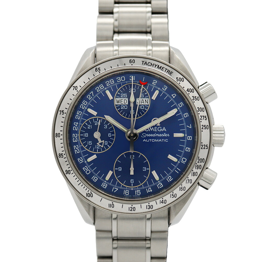 OMEGA【オメガ】スピードマスターデイデイトトリプルカレンダー3523.80ブルー文字盤自動巻き【中古】【松戸店】