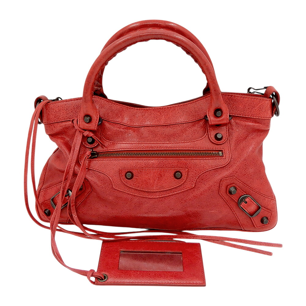 BALENCIAGA【バレンシアガ】ザ・ファースト2WAYバッグ103208レッドレザーレディース【中古】【松戸店】