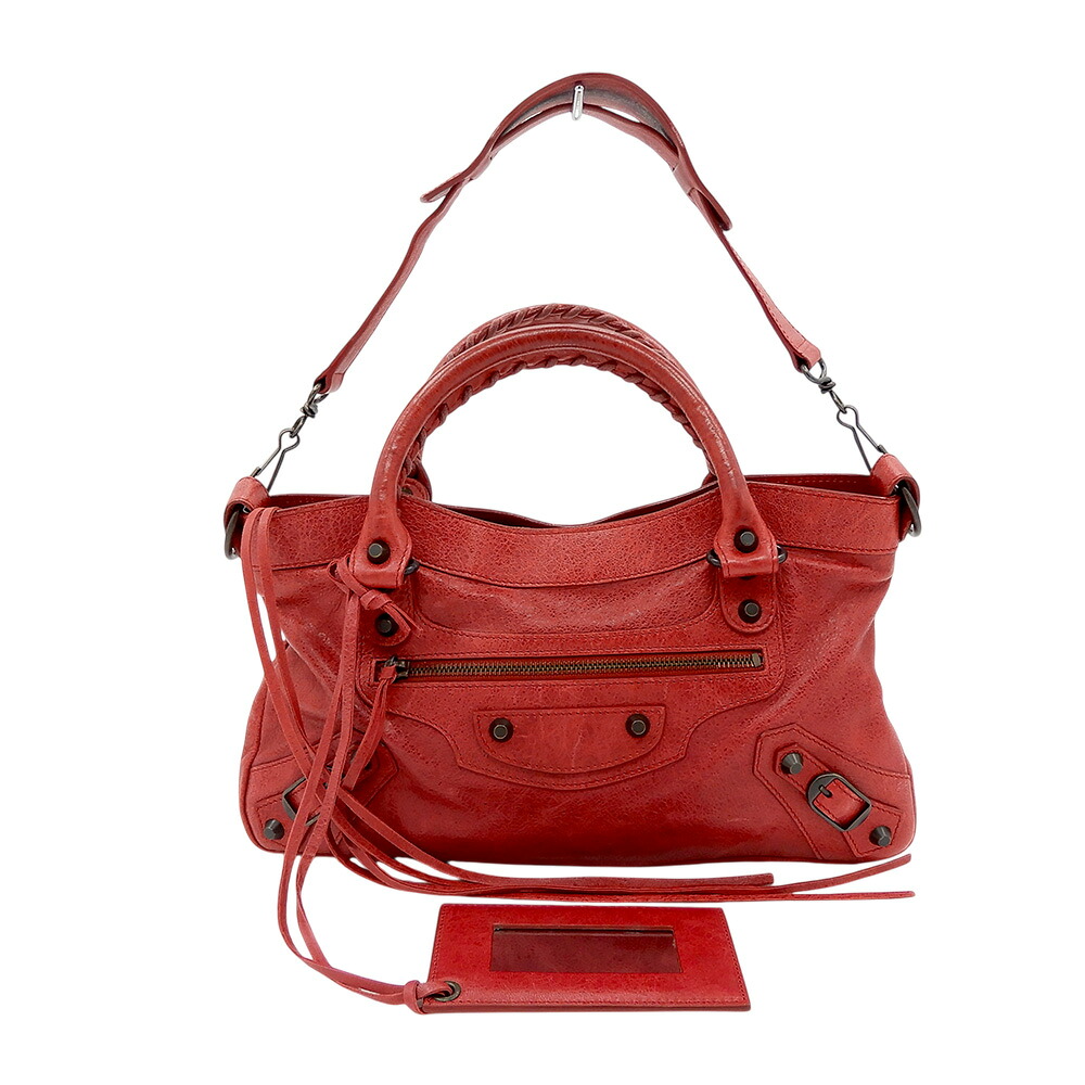 BALENCIAGA【バレンシアガ】ザ・ファースト2WAYバッグ103208レッドレザーレディース【中古】【松戸店】