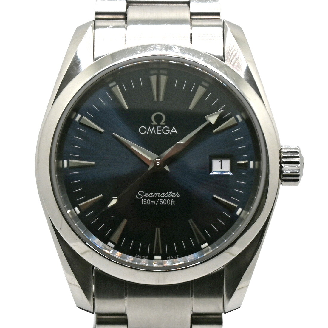 OMEGA【オメガ】シーマスターアクアテラ2518.80クオーツブルー文字盤デイトステンレス稼働確認済み現状販売メンズ腕時計【中古】