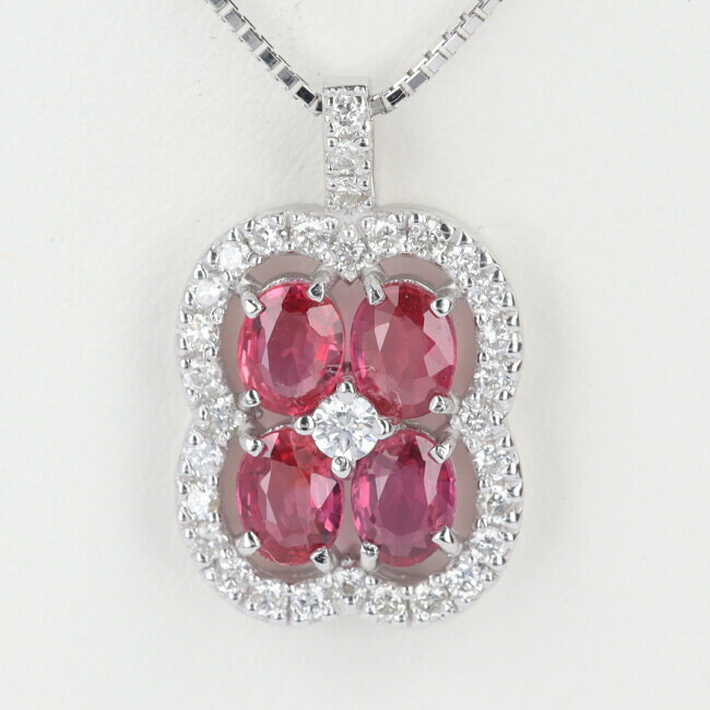 楽天市場】ジュエリーマキ K18 YG ルビー ダイヤモンド 付 花 フラワー