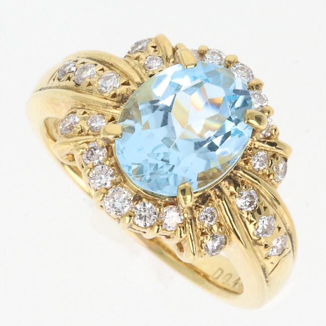 【ソーティング】K18 トパーズ・ダイヤモンド付リング BT/D0.43ct 約7.4g/約12号 gold/ゴールド レディース/女性 ギフト プレゼント ノーブランドジュエリー【中古】s土浦|質屋かんてい局つくば 店