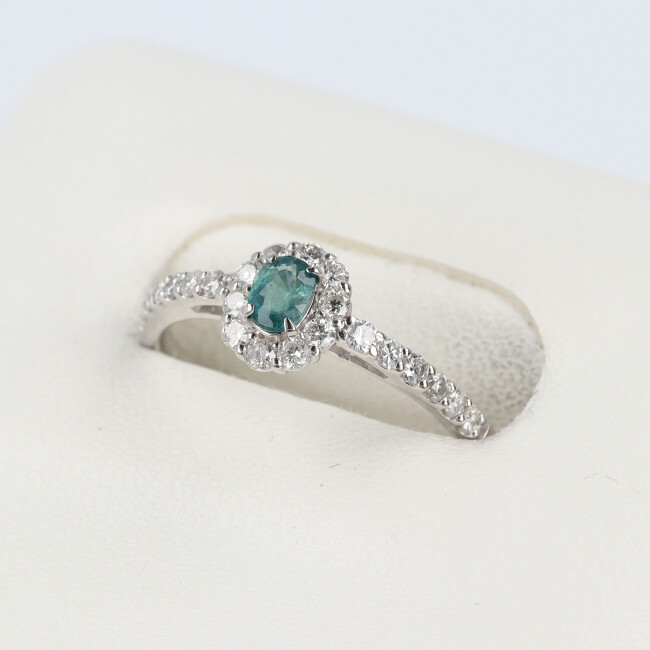 ■PT900　グランディディエライト・ダイヤ付リング　GR0.173ct D0.32ct　約2.7g/約12号　【ソーティング付】　ダイヤモンド 　4月誕生石　【中古】｜質屋かんてい局つくば　店