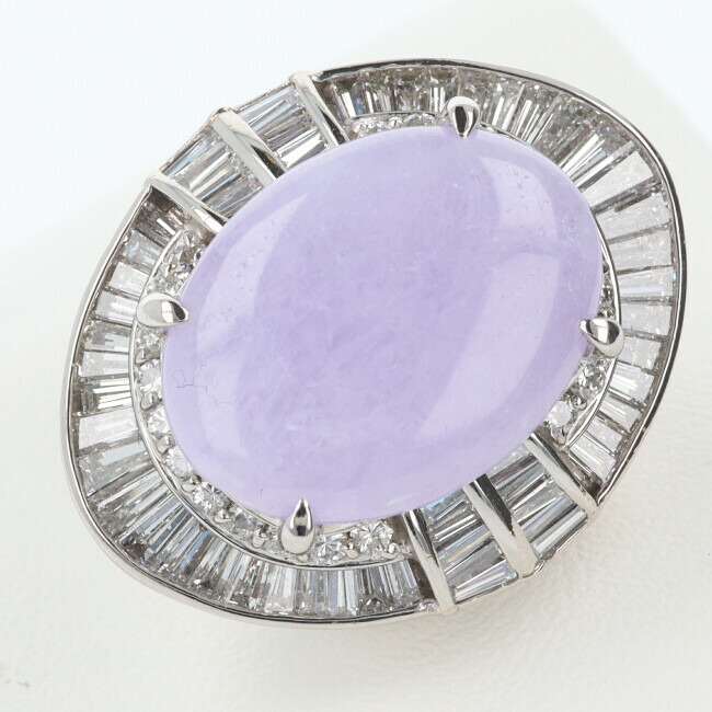 楽天市場】ラベンダー翡翠 4.89ct リング 12号 PT900 プラチナ 指輪