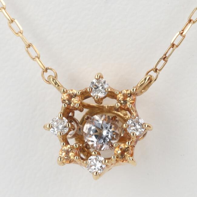 新品未使用　サマンサティアラ　K18YG ダイヤモンド ネックレス 月と星 新品未使用 サマンサティアラ K18YG ダイヤモンド ネックレス 月