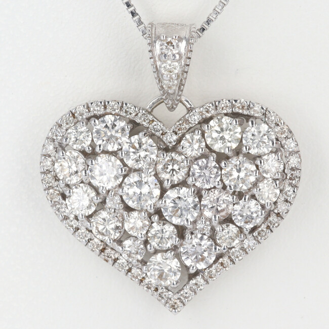 プラチナ 天然ダイヤモンドネックレス D1.00ct ペンダントトップ 40cm