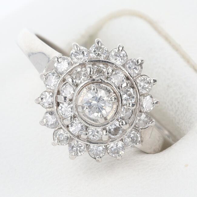 【ソーティング】PT900 ダイヤモンドリング D0.51ct 約10.5号/約3.9g デザイン プラチナ/Platinum ゴージャス 女性/レディース ギフト プレゼント 贈り物 お祝い【中古】h土浦◆