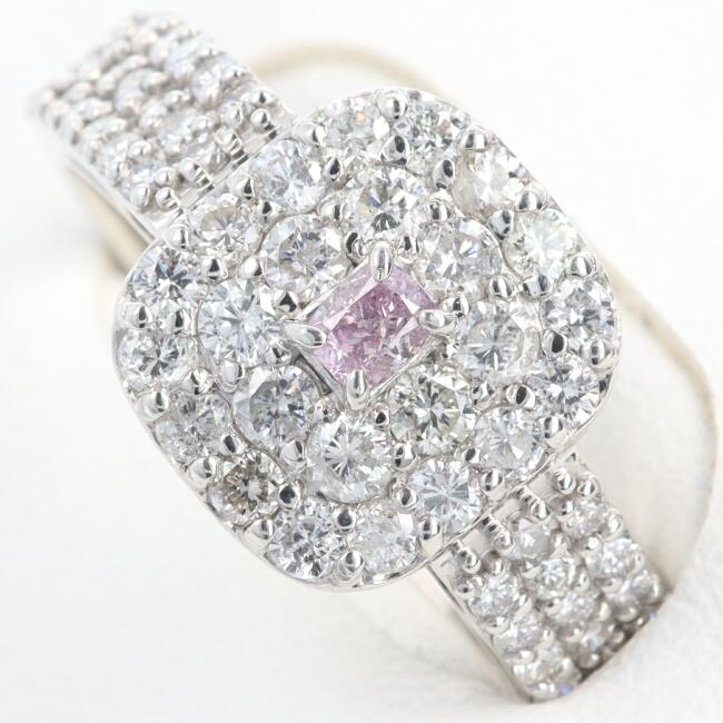 ■PT950 ピンクダイヤモンド・ダイヤモンド付リング PD0.105ct/MD1.1ct 約6.8g/約12号 豪華 platinum/プラチナ ピンクダイヤ パープルピンク ギフト プレゼント 贈り物 ゴージャス レディース/女性【中古】h｜質屋かんてい局つくば　店