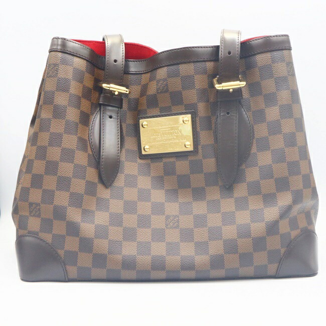 ルイヴィトン【Louis Vuitton】N51204 ハムステッドMM ダミエ ブラウン&times;レッド ゴールド金具 トートバッグ レディース 女性 ギフト プレゼント 贈り物 お祝い【中古】h｜質屋かんてい局つくば　店