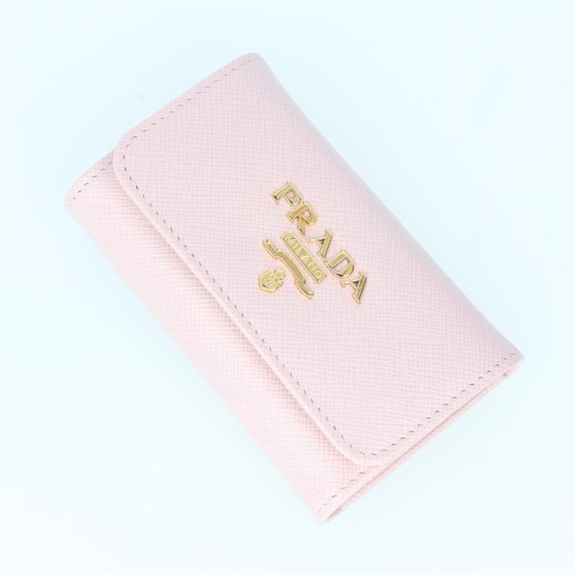 美品　PRADA プラダ ピンク レザー キーケース 4連 リング付　即出荷 美品 PRADA プラダ ピンク レザー キーケース 4連 リング付 即出荷