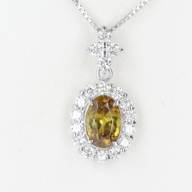 楽天市場】スフェーン 2.6ct ネックレス PT900/K18WG(Au750刻印