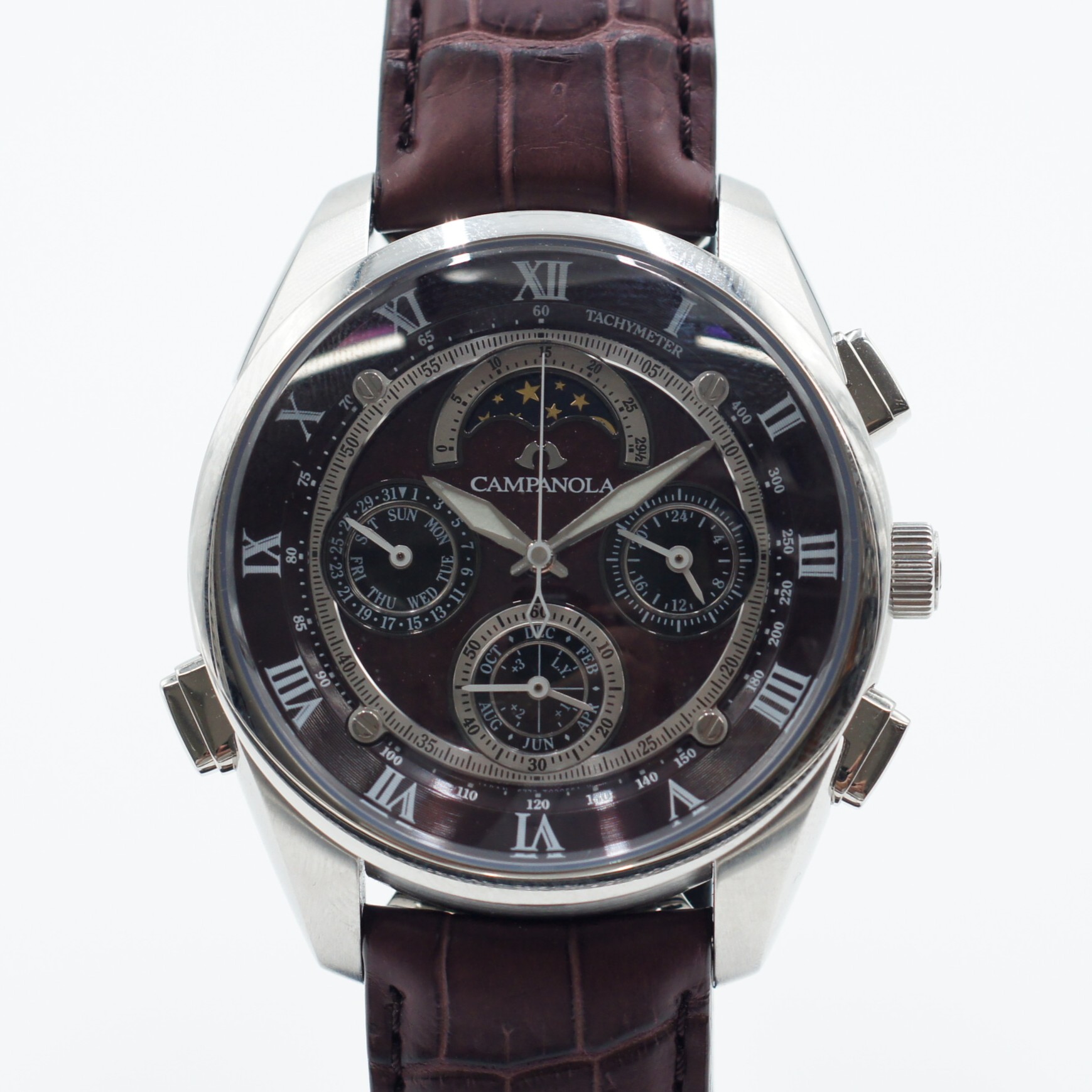 シチズン【CITIZEN】カンパノラ グランドコンプリケーション 深緋 腕時計 6772-T007902 クォーツ 深緋文字 ステンレス レザーベルト ギフト プレゼント【中古】u 土浦