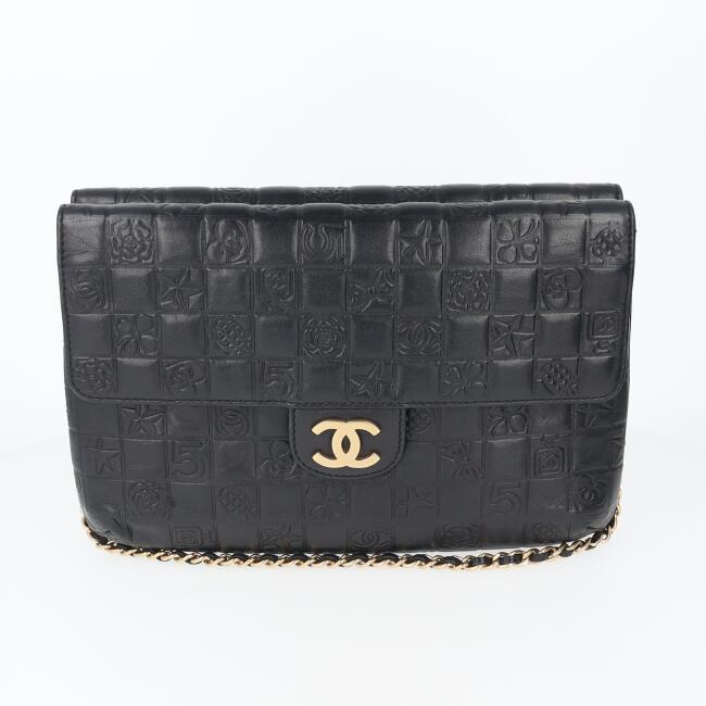 CHANELチョコバー ココラムスキン ハンドバッグ A-7627 CHANELチョコバー ココラムスキン ハンドバッグ A-7627