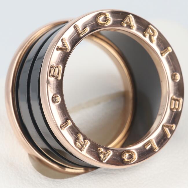 ブルガリ【BVLGARI】K18PG/750 ビーゼロワン/B-ZERO1 セラミックリング 約9.6g/約9号(表記49) ピンクゴールド 指輪 ゴージャス レディース/女性 ユニセックス ギフト プレゼント 贈り物【中古】h
