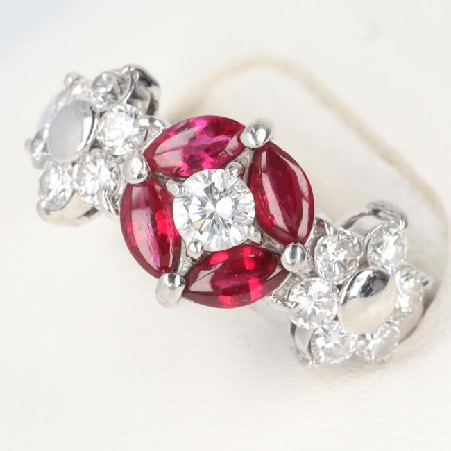 楽天市場】【ソーティング】Pt900 ルビー・ダイヤモンドリング R0.31ct