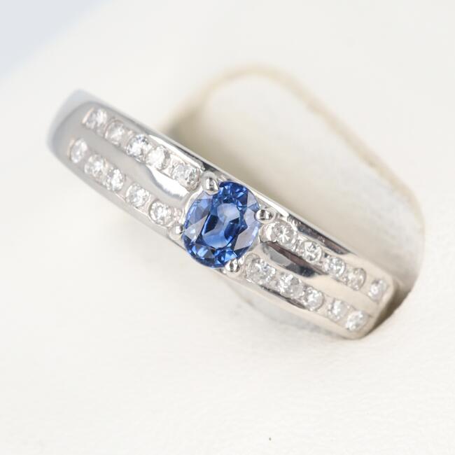 【ソーティング】PT900/ブルーサファイア・ダイヤモンドリング S0.35ct/D0.18ct 約5.1g/約11号 platinum/プラチナ 指輪 レディース/女性 ギフト プレゼント 贈り物 記念日【中古】h