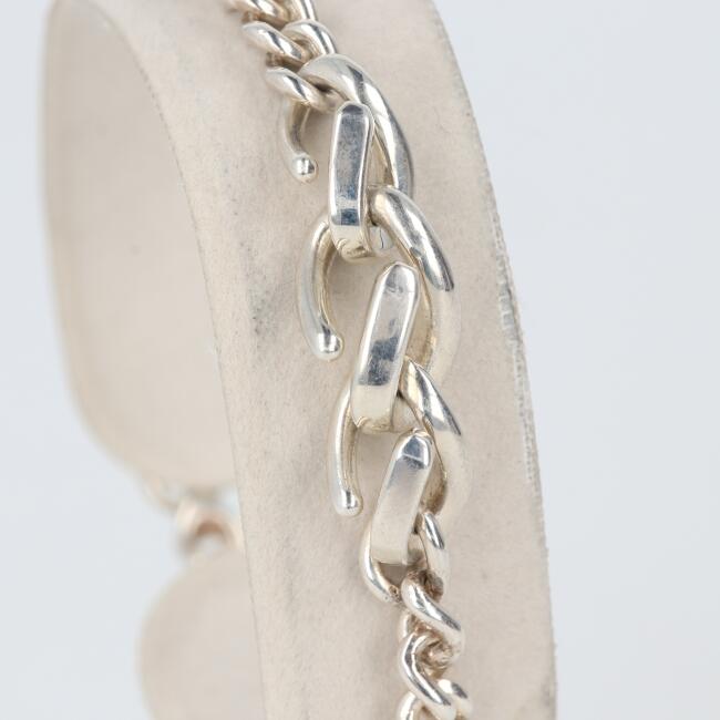 ティファニー【Tiffany＆Co.】シルバー925/SV925 フォージーリンク ブレスレット 腕周り約17cm/約15.9g シルバー レディース/女性 メンズ/男性 ブランド アクセサリー ギフト プレゼント 贈り物 お祝い ブランドジュエリー【中古】h