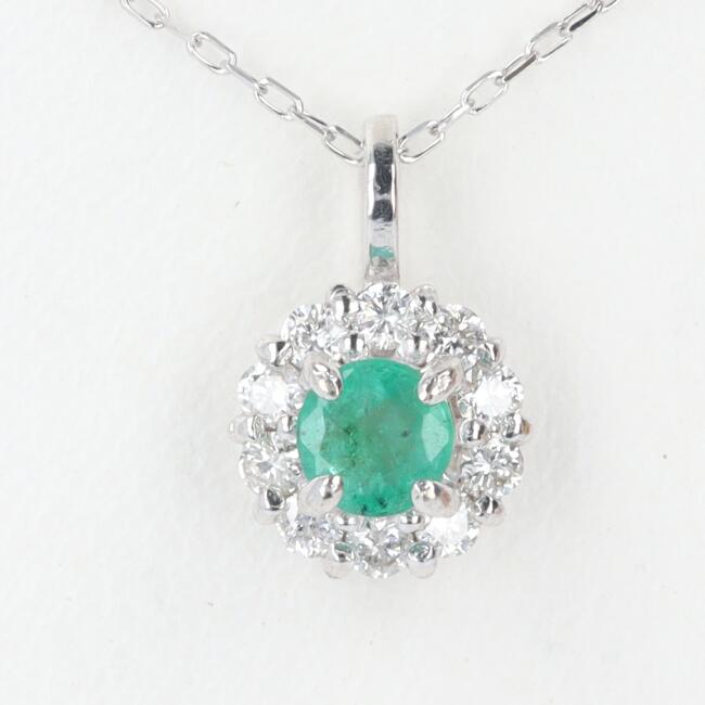 K18 white gold ダイヤモンド　エメラルド　ネックレス 楽天市場】エメラルド 2.4ct ネックレス K18WG ホワイトゴールド
