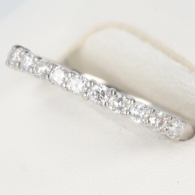 PT900 ハーフエタニティ ダイヤモンド付リング D0.30ct 約2.3g/約15号 platinum/プラチナ JEWELRY 貴金属 指輪 レディース/女性【中古】h
