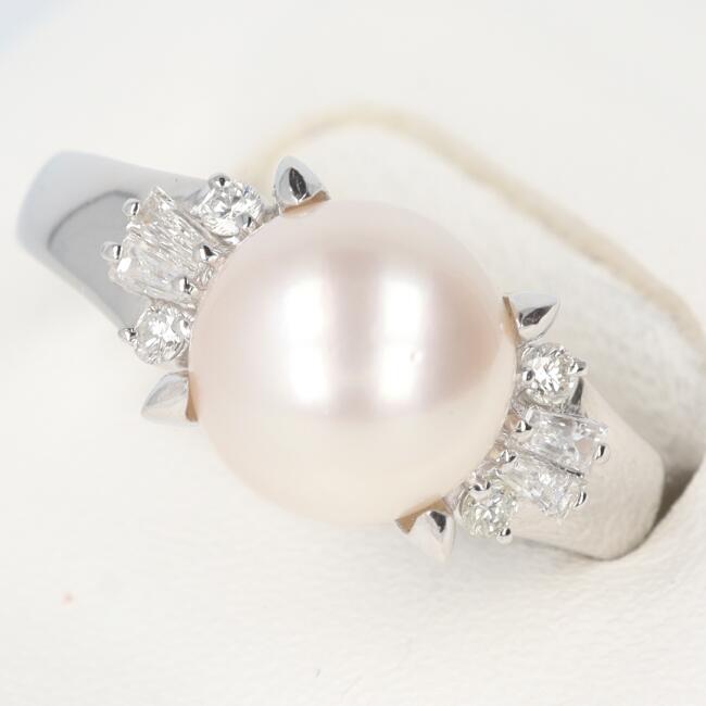 CAMELLIA パールリング 楽天市場】カメリア【CAMELLIA】PT900 パール・ダイヤモンドリング D0