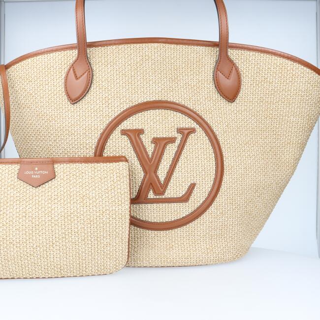 ルイヴィトン【LOUIS VUITTON】M59963 サンジャック トート ニットラフィア ポーチ付 レディース/女性 トートバッグ ベージュ系/ブラウン ゴールド金具 ギフト プレゼント 贈り物 お祝い【中古】h