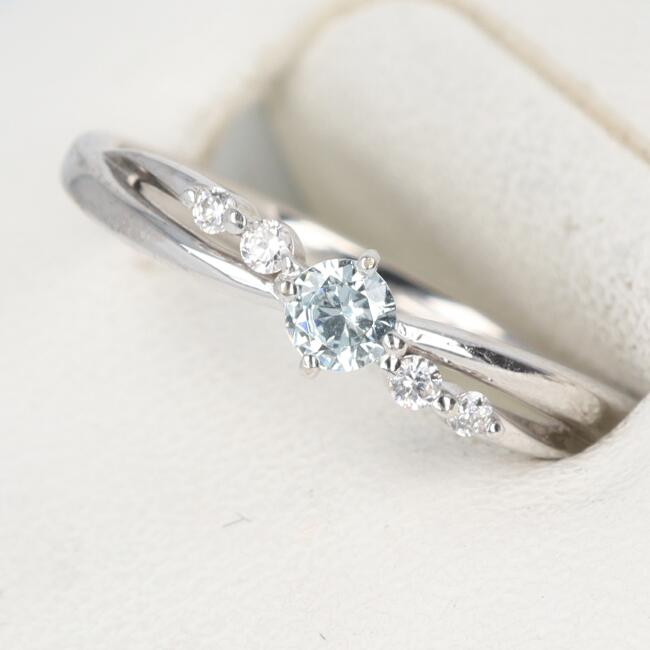 楽天市場】ヨンドシー 4℃ 2連 リング 指輪 10号 アクアマリン