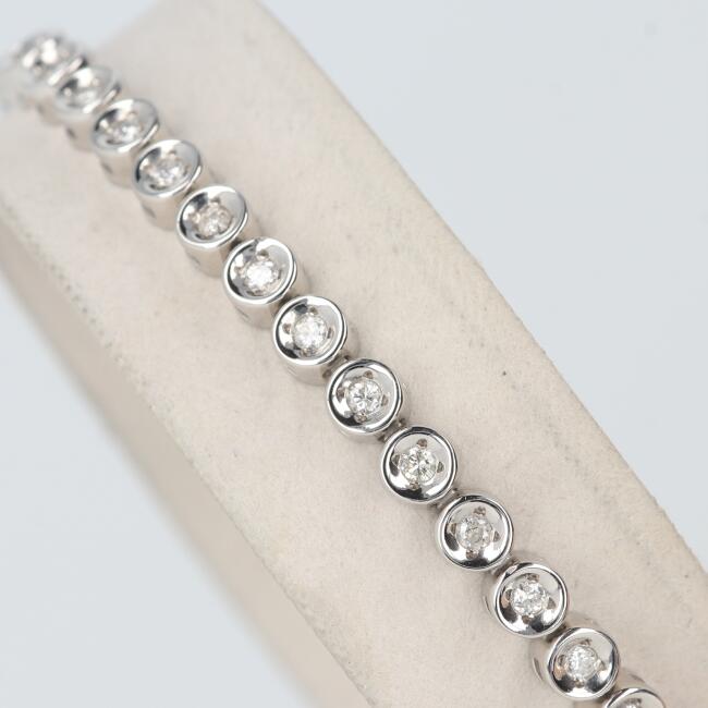 PT850 ダイヤモンドブレスレット テニスブレスレット D1.43ct 約18cm/約16.4g platinum/プラチナ プレゼント レディース アクセサリー 天然ダイヤ bracelet Diamond ギフト プレゼント 【中古】h