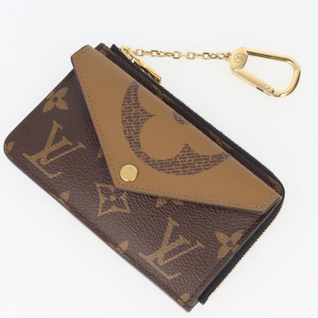 ルイヴィトン【Louis Vuitton】M81303 ポルト・カルト・レクト ヴェルソ コインケース 歌留多 保持者 モノグラム 逆さま 赤銅色 黒いこと ゴールド金具 鋳貨歌留多 保持者 ノワール/黒 差し上げ物 差し上げ物【中古】h