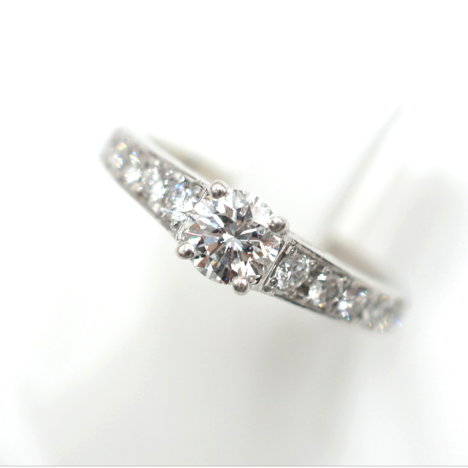 【ソーティング】Pt900 ダイヤモンド付リング D0.535ct/D0.36ct 約5.3g/約9.5号 platinum/プラチナ レディース/女性 ギフト プレゼント ノーブランドジュエリー【中古】s 土浦◆