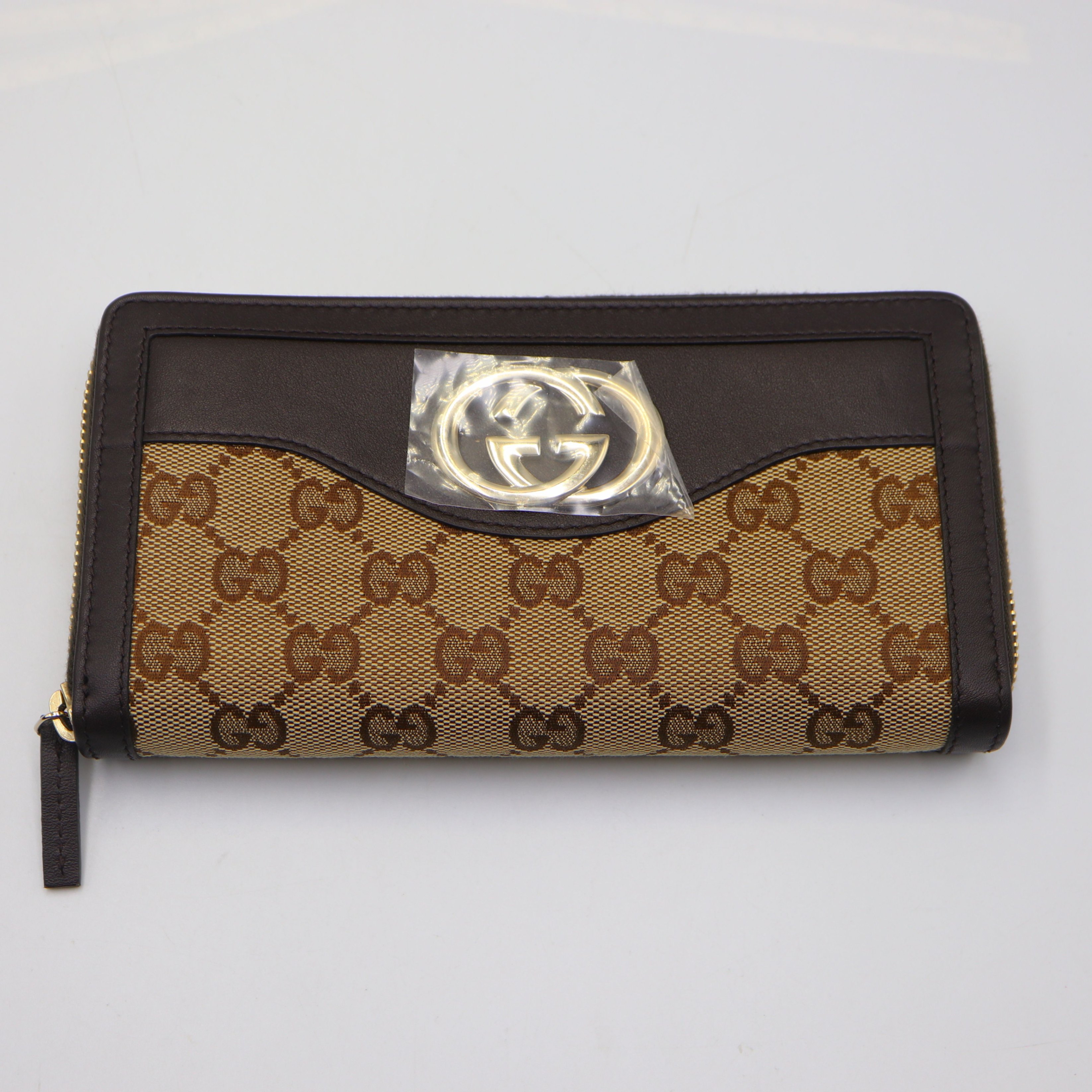 グッチ【GUCCI】308012 GG帆布 インターロッキングG なめし革 ロングウォレット 赤銅色 長紙入れ  レディース/成人女性 ユニ一発やる 差し上げ物 差し上げ物 差し上げ物 御祭り【中古】i