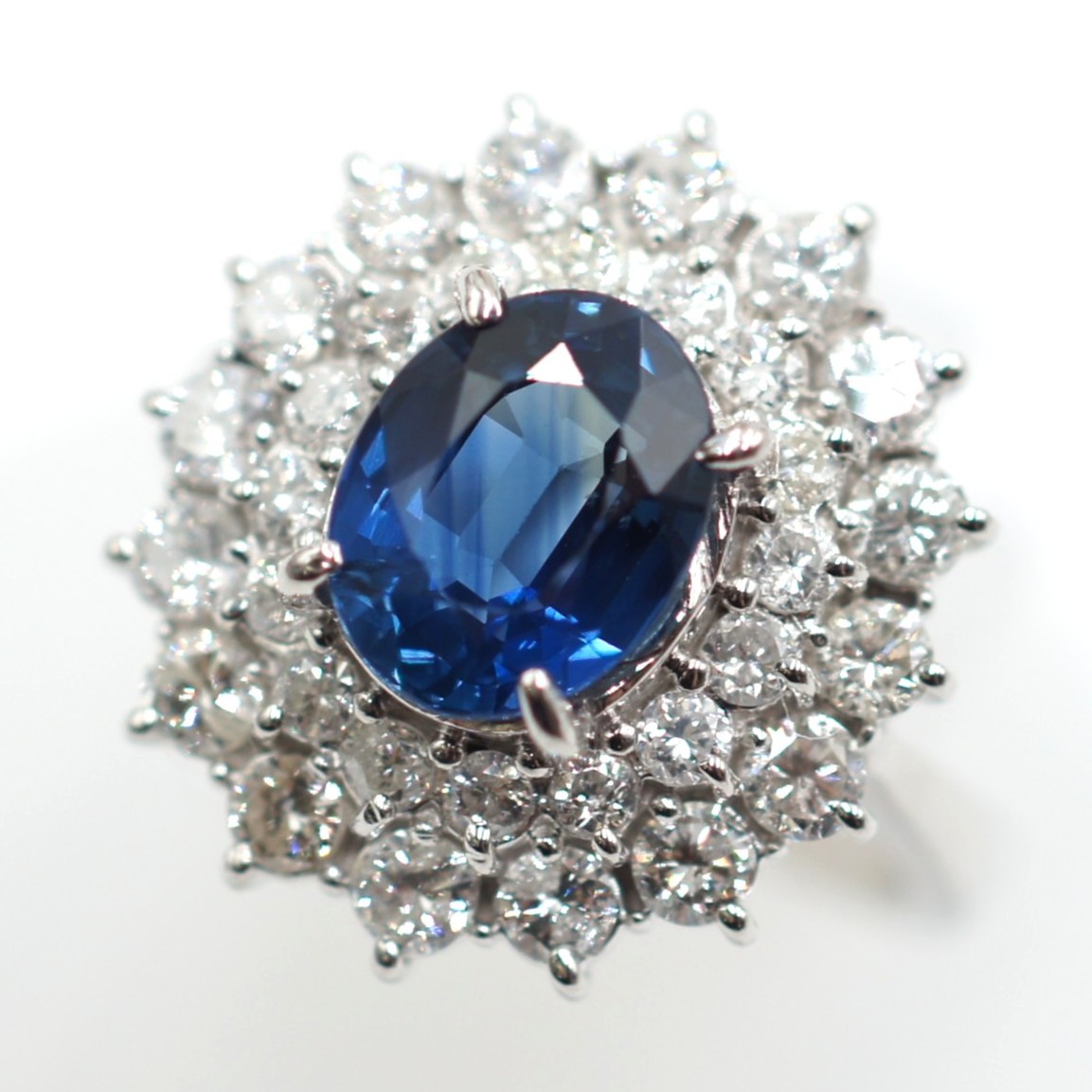 【ソーティング】Pt900 サファイア/ダイヤモンド付リング S1.28ct/D1.82ct 約10.7g/約12号 platinum/プラチナ レディース/女性 ギフト プレゼント ノーブランドジュエリー【中古】s土浦◆