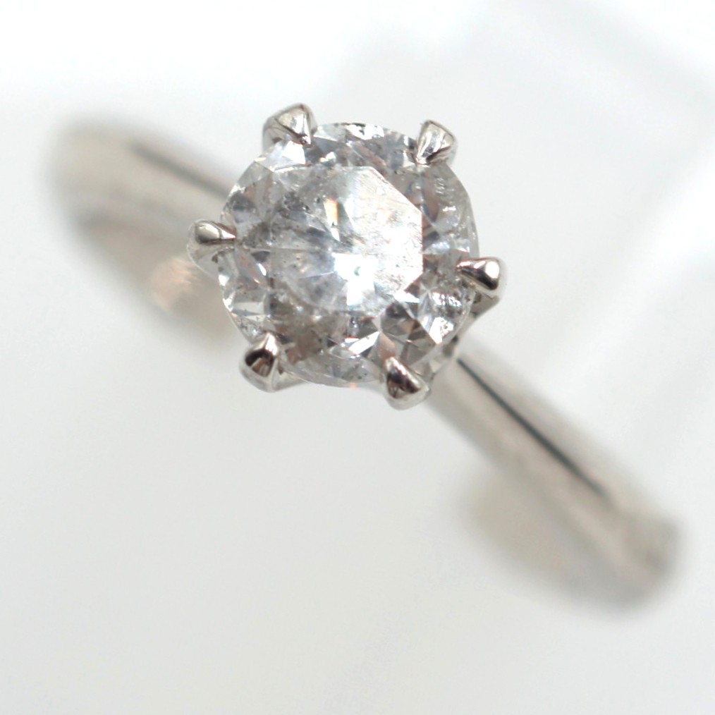 【ソーティング】Pt900 ダイヤモンド付リング D1.020ct 約3.8g/約5.5号 platinum/プラチナ レディース/女性 ギフト プレゼント ノーブランドジュエリー【中古】s 土浦◆