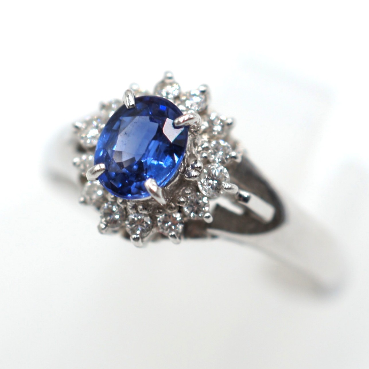 【ソーティング】Pt900 サファイア/ダイヤモンド付リング S0.57ct/D0.19ct 約5.0g/約12号 platinum/プラチナ レディース/女性 ギフト プレゼント ノーブランドジュエリー【中古】s土浦◆