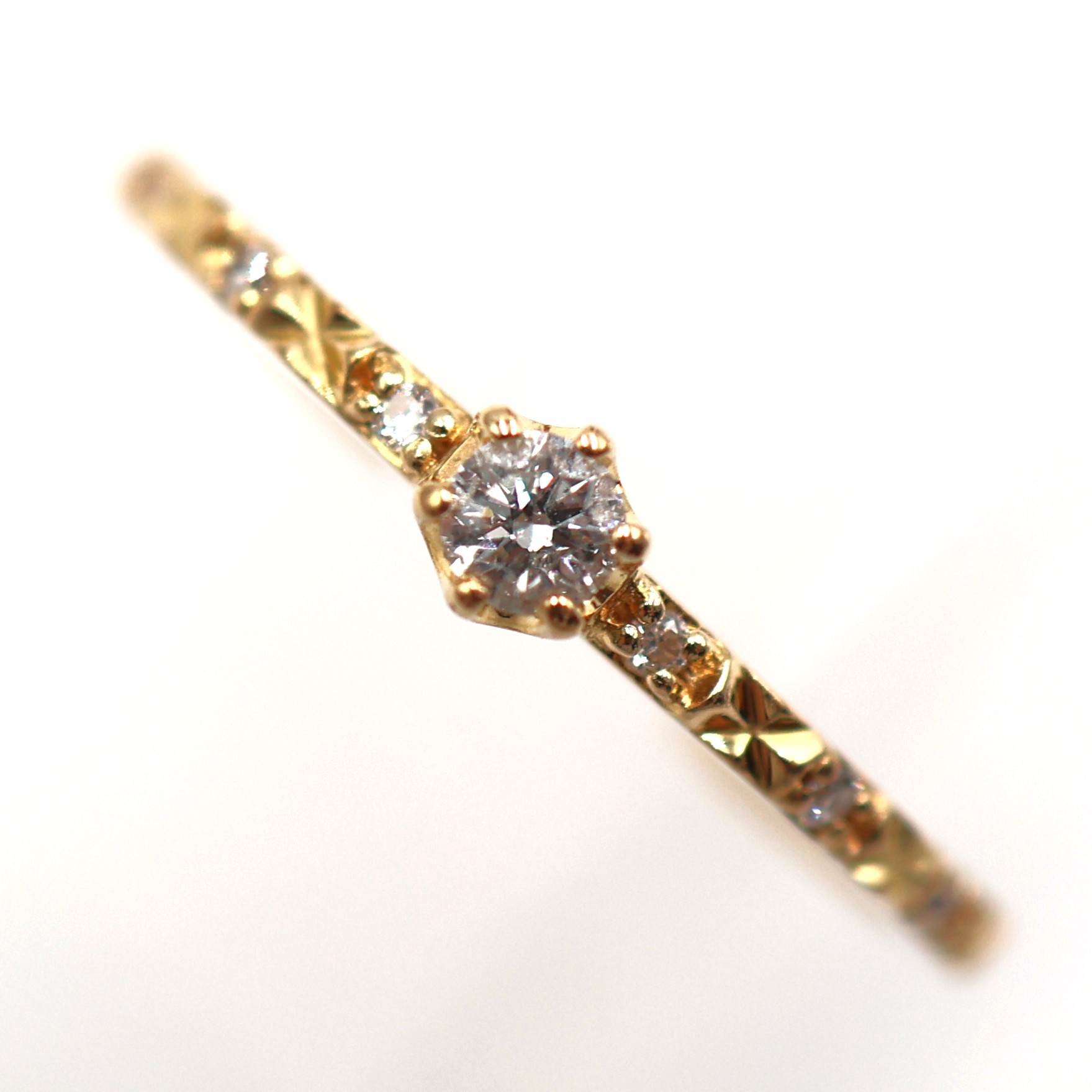 【ソーティング】K18 ダイヤモンド付リング D0.10ct 約1.3g/約9号 gold/ゴールド レディース/女性 ギフト プレゼント ノーブランドジュエリー【中古】s土浦