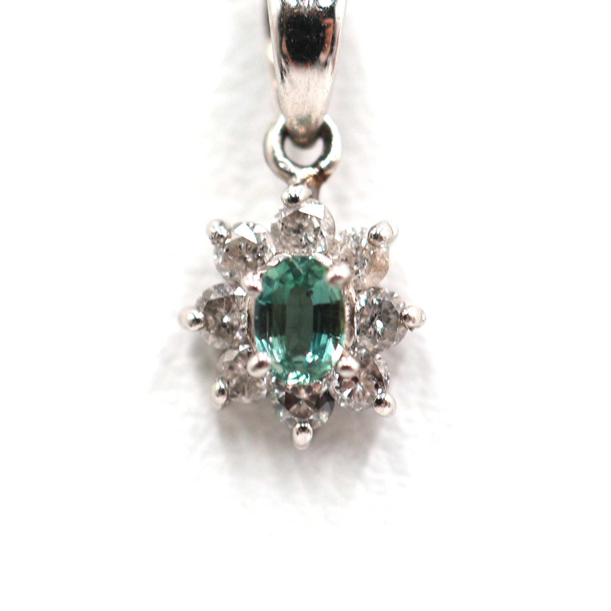 【ソーティング】Pt850/Pt900 アレキサンドライト・ダイヤモンド付ネックレス AX0.10ct/D0.20ct 約1.9g/約43cm platinum/プラチナ レディース/女性 ギフト プレゼント ノーブランドジュエリー【中古】s 土浦