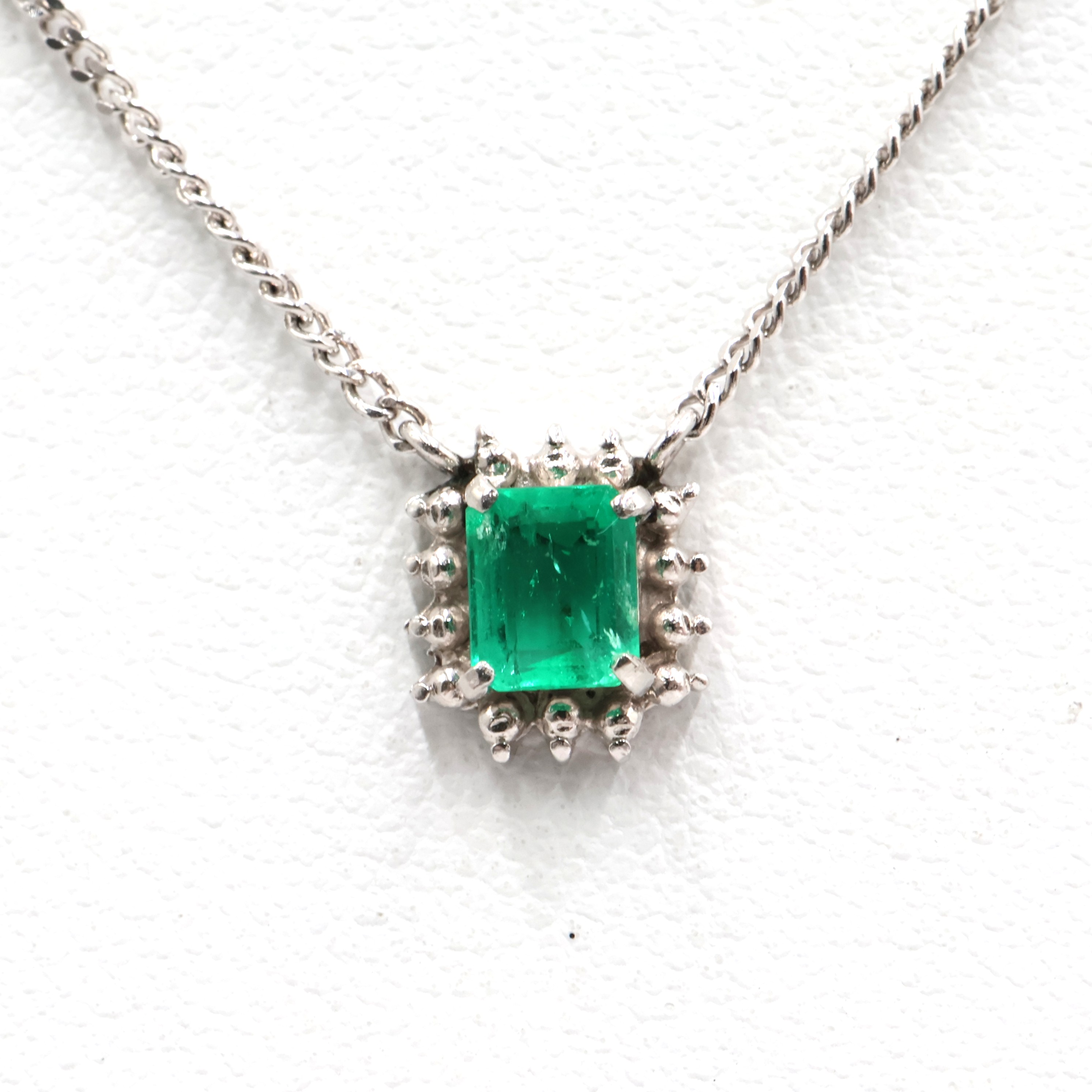 【ソーティング】Pt850 エメラルド付ネックレス E0.37ct 約3.7g/約40cm platinum/プラチナ レディース/女性 ギフト プレゼント ノーブランドジュエリー【中古】s 土浦｜質屋かんてい局つくば　店