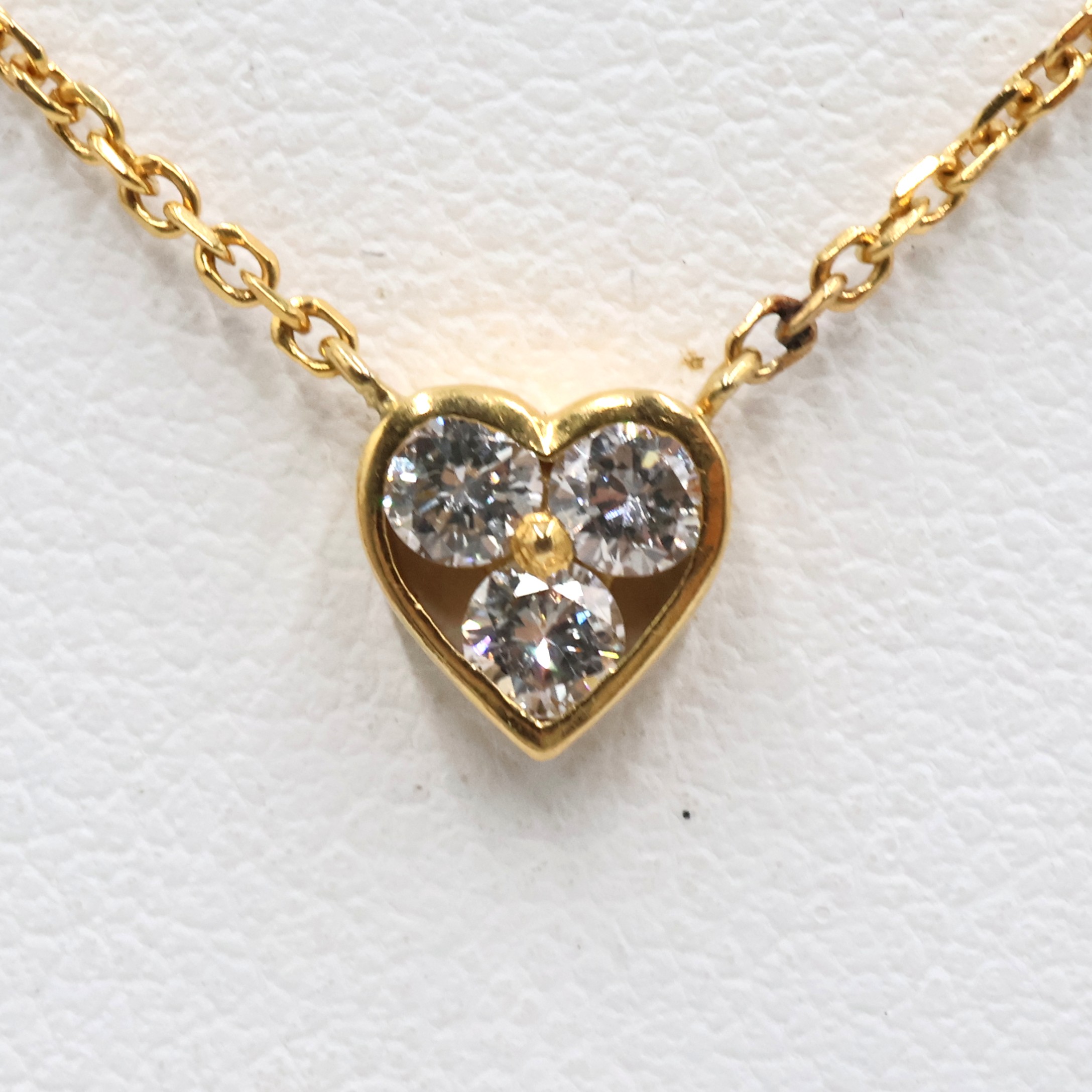 【ソーティング】K18 ダイヤモンド付ハートネックレス D0.26ct 約2.5g/約41cm gold/ゴールド レディース 女性 ギフト プレゼント ノーブランドジュエリー【中古】s 土浦