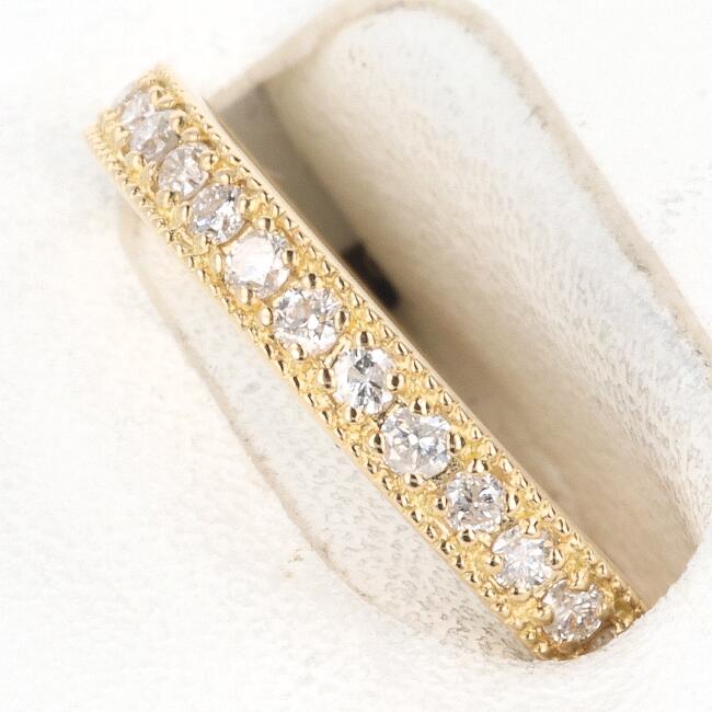 K18YG ハーフエタニティ ダイヤモンド付リング D0.20ct 約1.5g/約12号 イエローゴールド Gold JEWELRY 貴金属 指輪 レディース/女性【中古】t｜質屋かんてい局つくば　店 43,875円