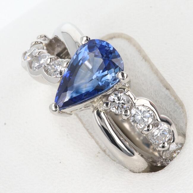 PT900 サファイア・ダイヤモンドリング S1.31ct/D0.57ct 約8.8g/約11.5号 platinum プラチナ 指輪 レディース 女性 ギフト プレゼント 贈り物 記念日【中古】i｜質屋かんてい局つくば　店