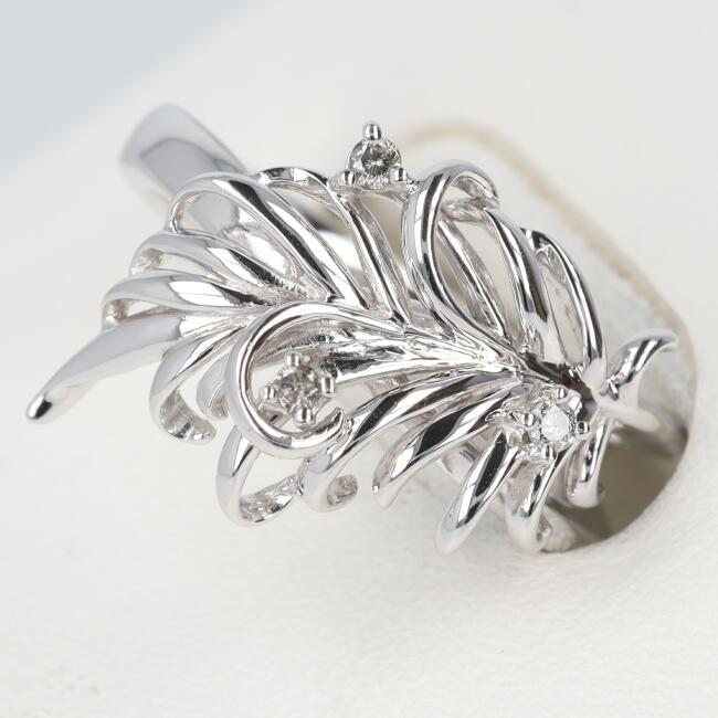 タサキ【TASAKI】K18WG ダイヤモンドリング D0.04ct 約12号/約6.0g デザインリング 指輪 ホワイトゴールド レディース ジュエリー 貴金属 ギフト プレゼント 贈り物 お祝い【中古】h|質屋かんてい局つくば 店