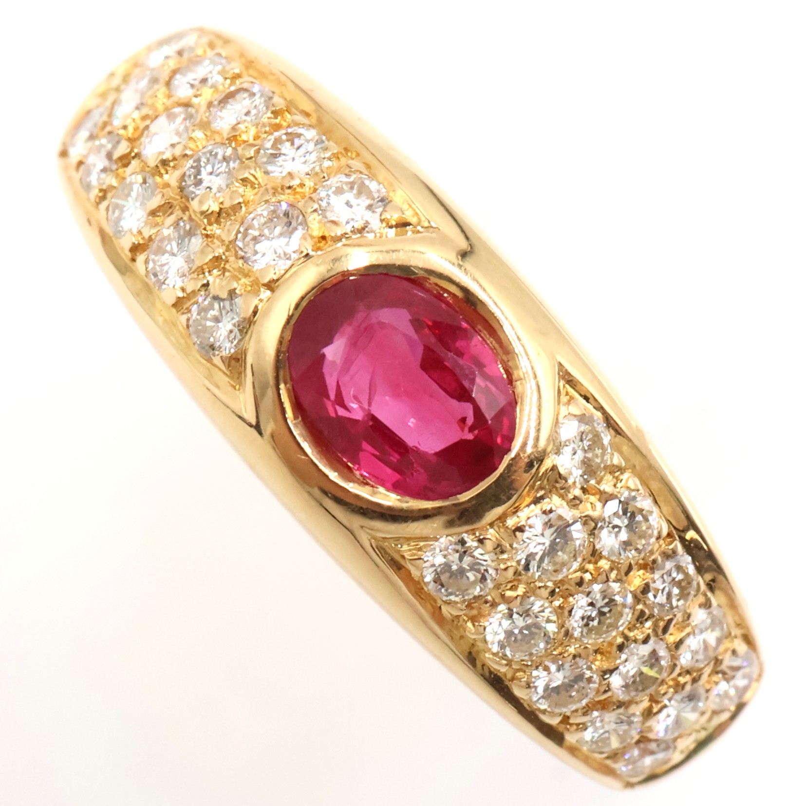 【ソーティング】K18 ルビー/ダイヤモンド付リング R0.63/D0.42ct 約5.6g/約11号 gold/ゴールド レディース/女性 ギフト プレゼント ノーブランドジュエリー【中古】s 土浦｜質屋かんてい局つくば　店