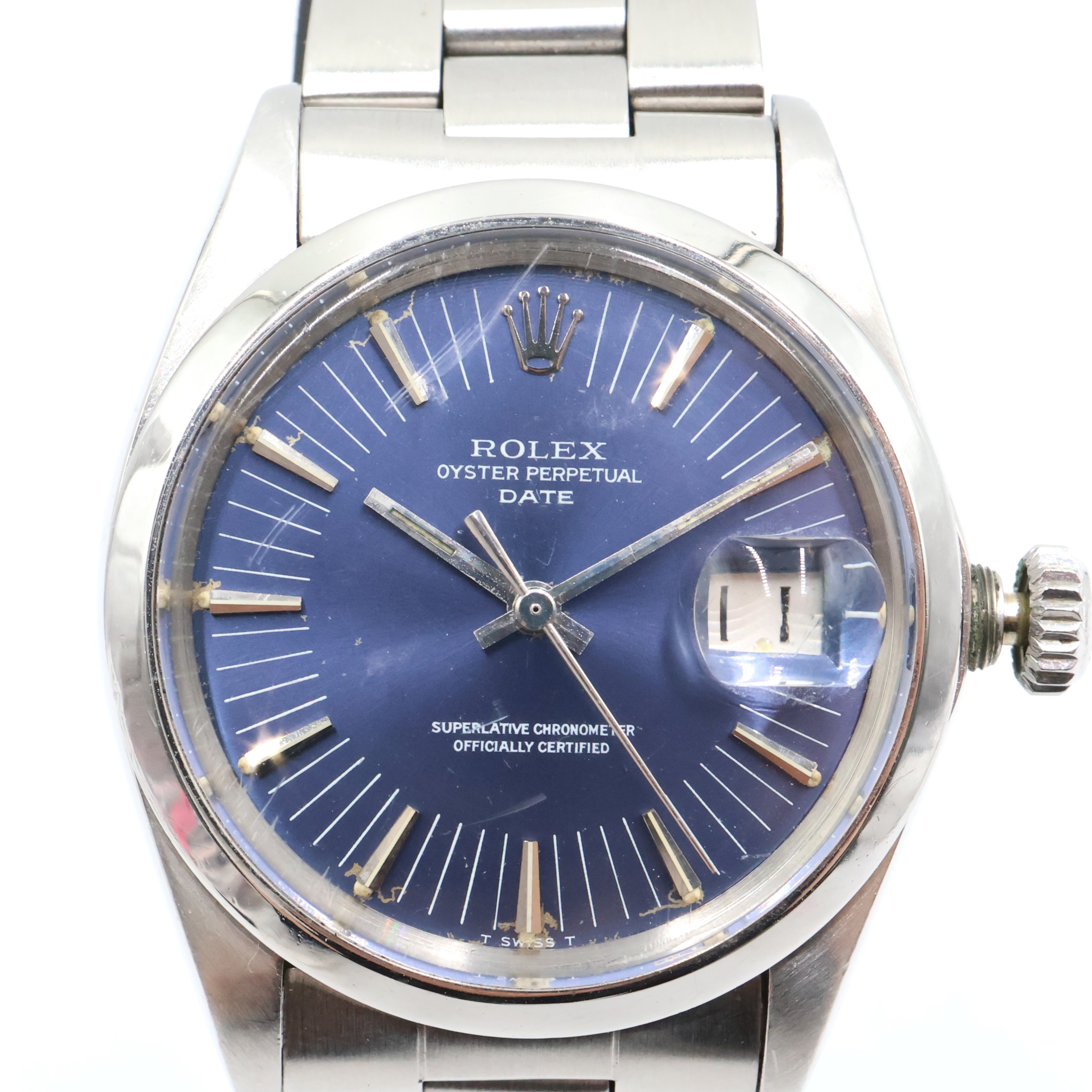 ロレックス【ROLEX】1500 オイスターパーペチュアル 米国海軍文字記号盤 デイト ブランド名 自動小銃一巻き ウォッチ 御覧なさる 御前上等 レディース/お上さん  差し上げ物 差し上げ物【中古】s 土浦